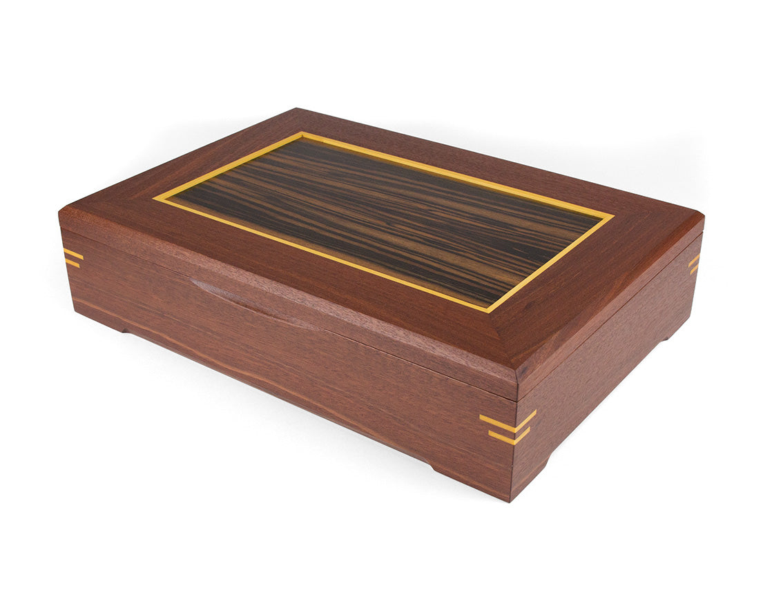 Wooden Document Box handcrafted from Jarrah & Macassar Ebony veneer