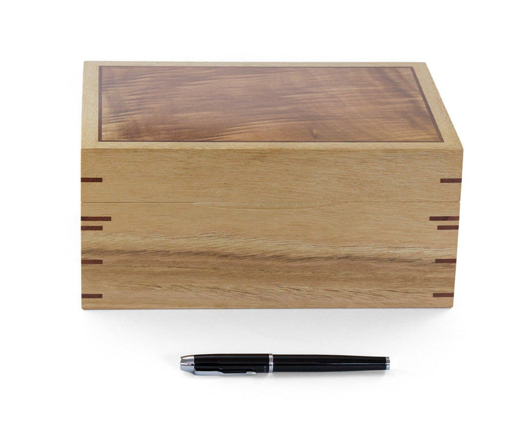 Wooden Jewellery Box with two trays handcrafted from Blackbutt and Jarrah