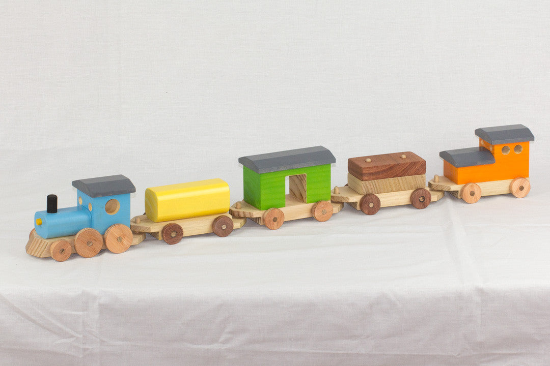 Handcrafted Wooden Toy Freight Train