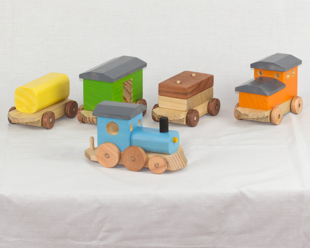 Handcrafted Wooden Toy Freight Train