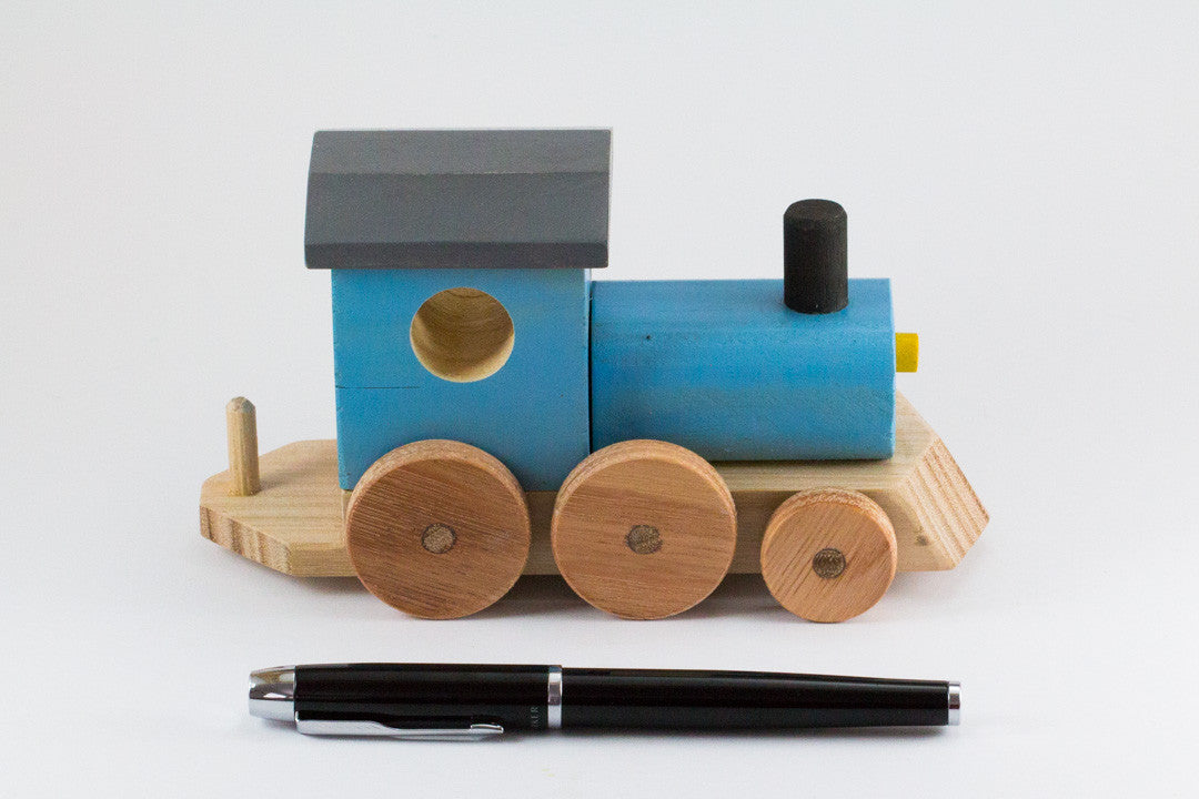 Handcrafted Wooden Toy Steam Engine