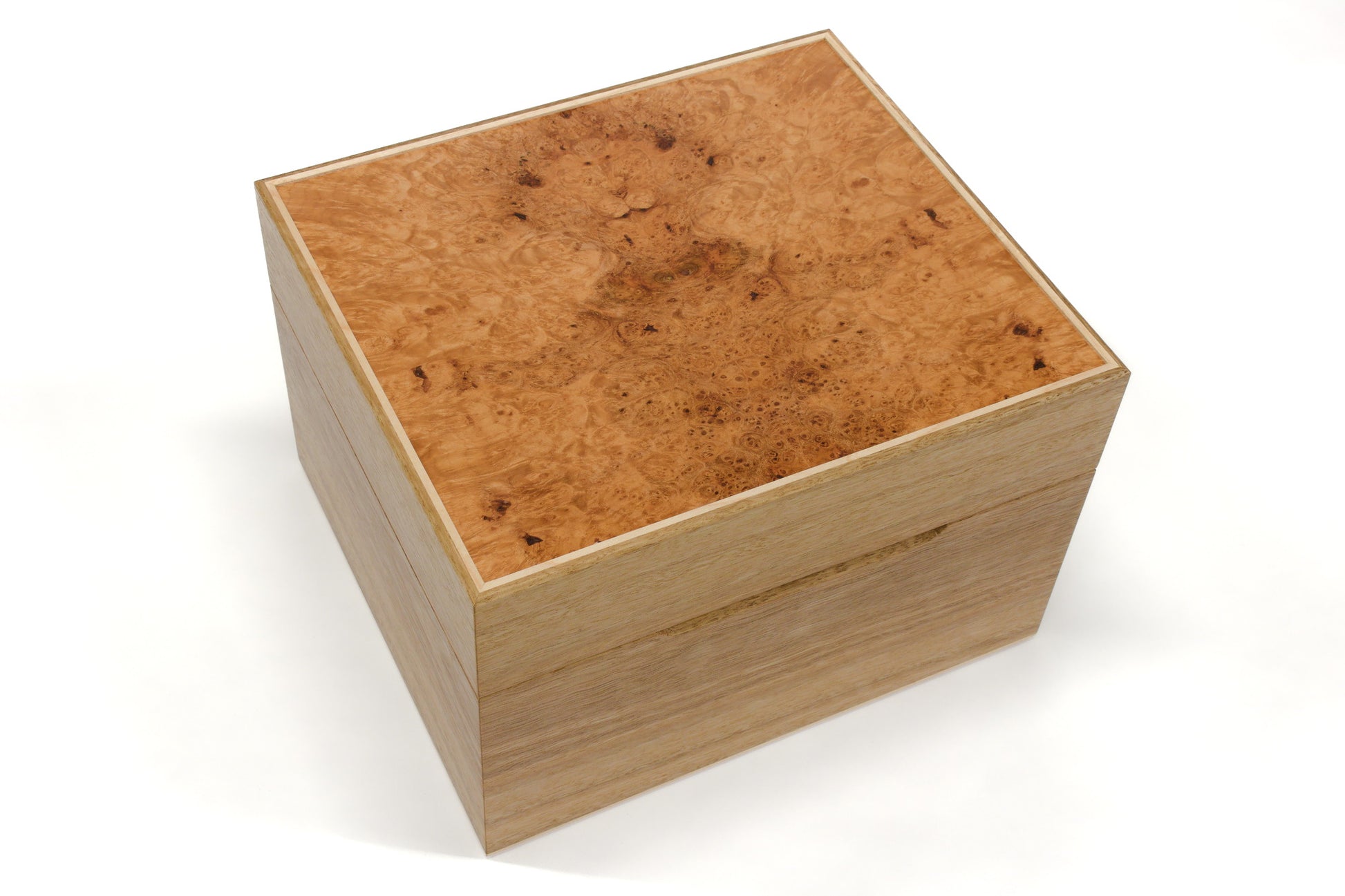 Spotted Gum and Maple Burl 12-partition watch box