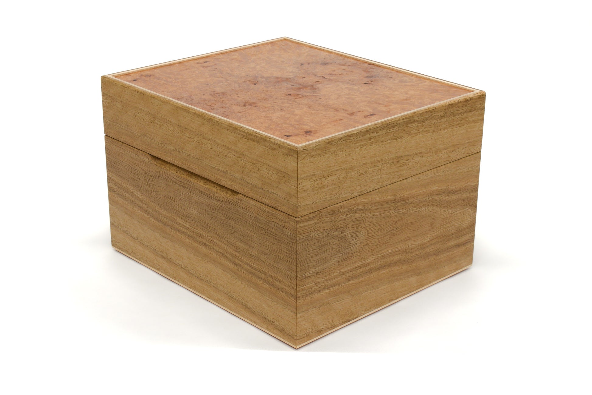 Spotted Gum and Maple Burl 12-partition watch box