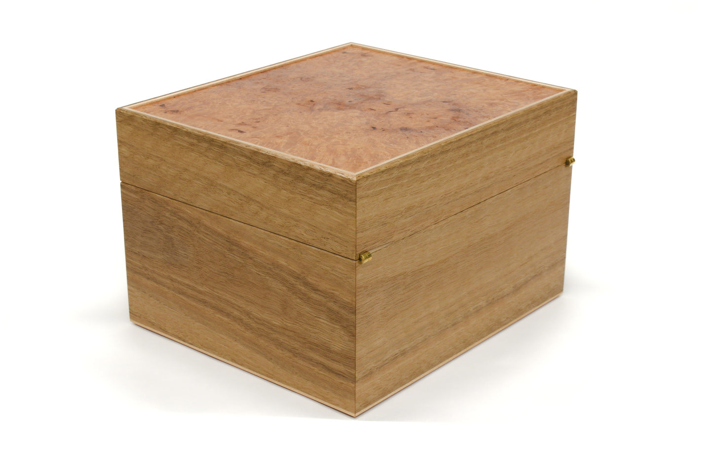 Spotted Gum and Maple Burl 12-partition watch box