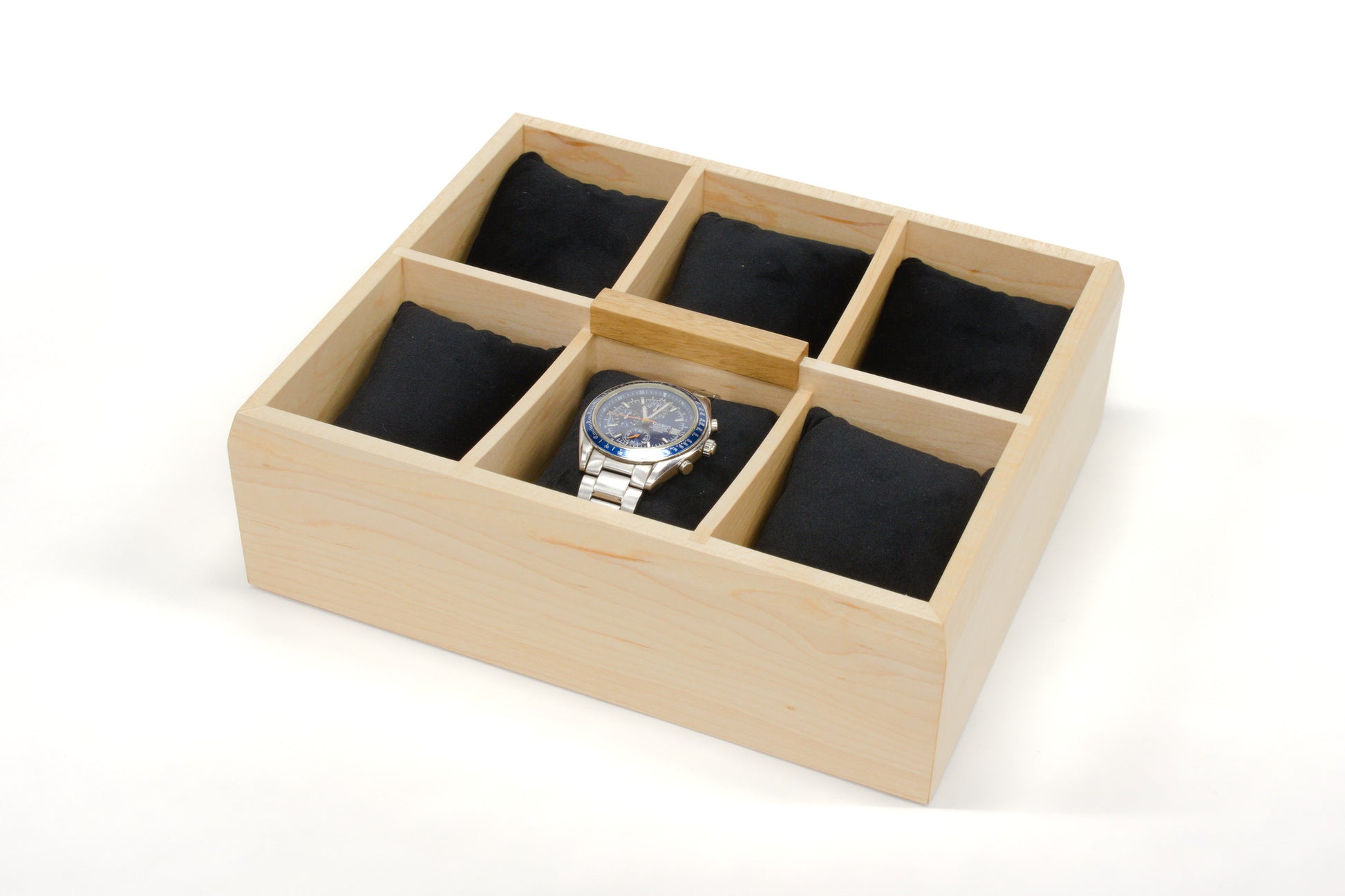 Spotted Gum and Maple Burl 12-partition watch box tray