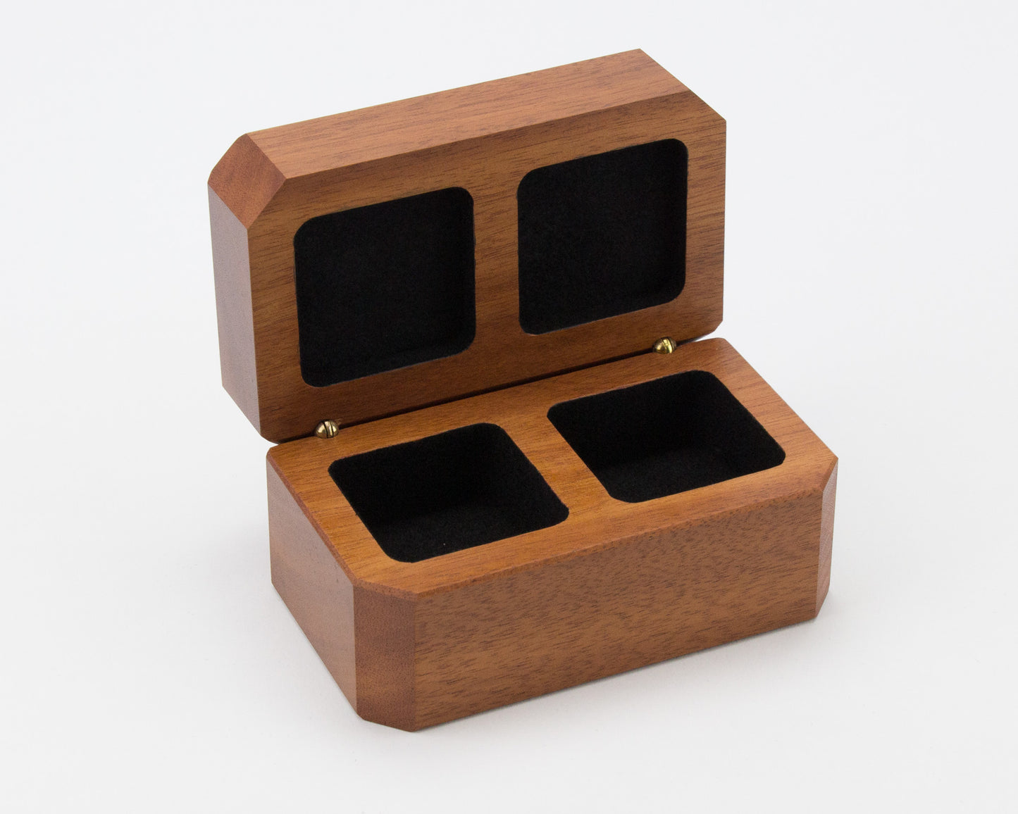 Wooden Double Ring Box handcrafted from NSW Rosewood