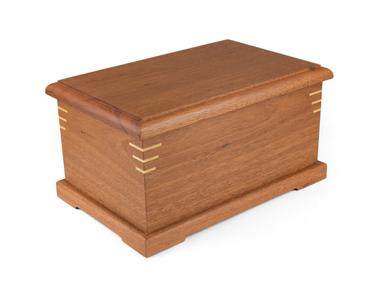 Wooden cremation urn handcrafted from Jarrah