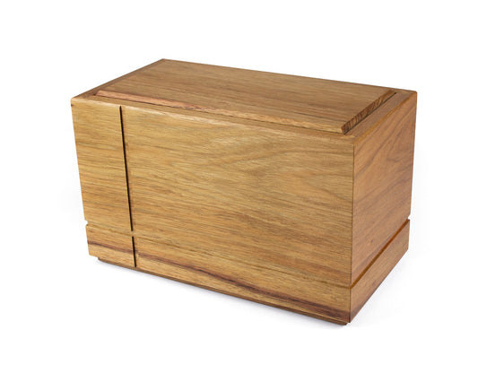 Wooden cremation urn handcrafted from Tasmanian Blackwood