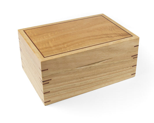 Wooden Jewellery Box with two trays handcrafted from Blackbutt and Jarrah