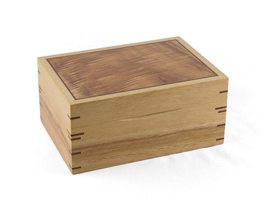 Wooden Jewellery Box with two trays handcrafted from Blackbutt and Jarrah