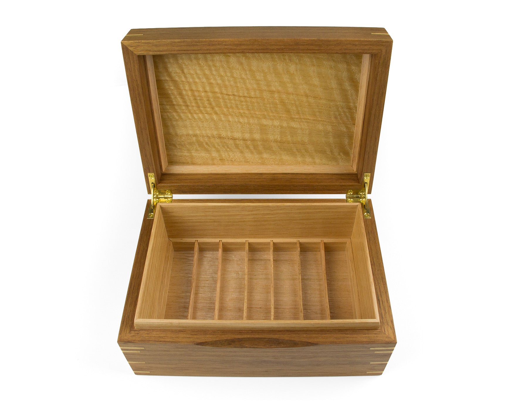 Wooden jewellery box handcrafted from Tasmanian Blackwood and Tasmanian Oak