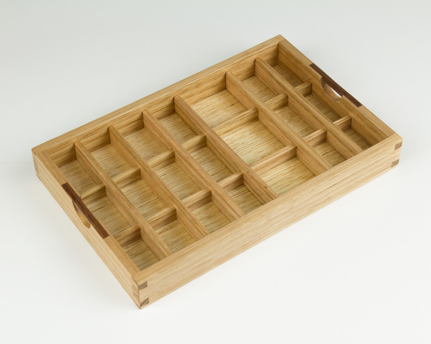 Wooden jewellery box tray handcrafted from Tasmanian Oak