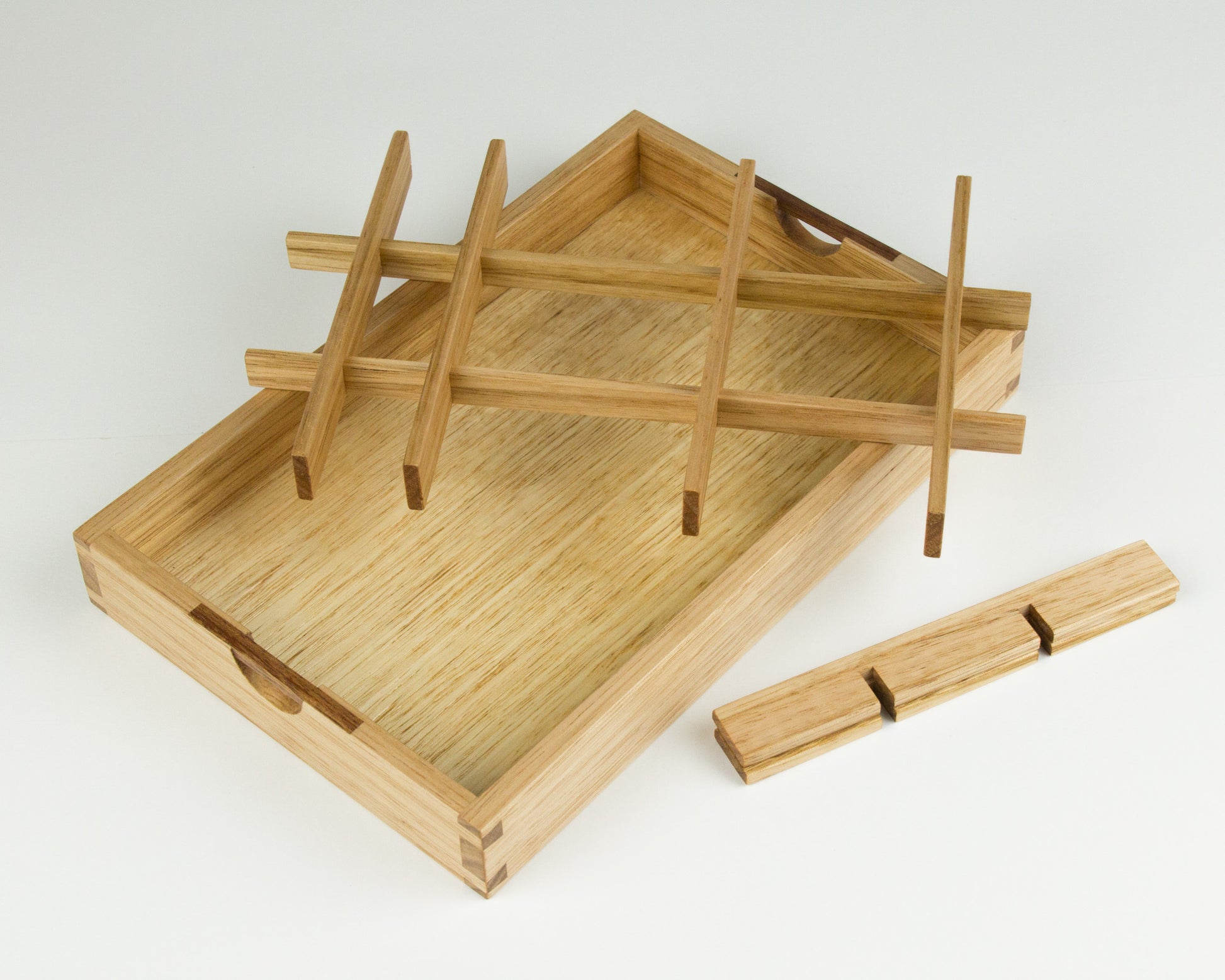 Wooden jewellery box tray handcrafted from Tasmanian Oak