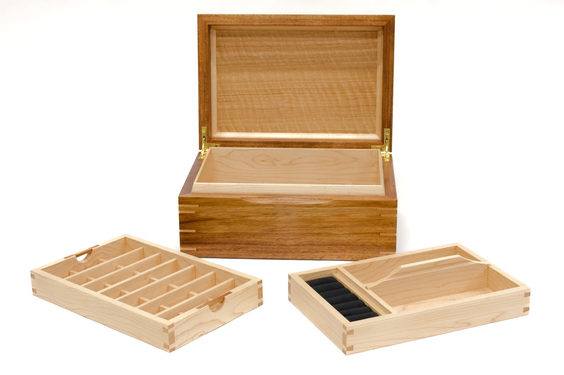 Tasmanian Blackwood Three-Tier Jewellery Box with two trays