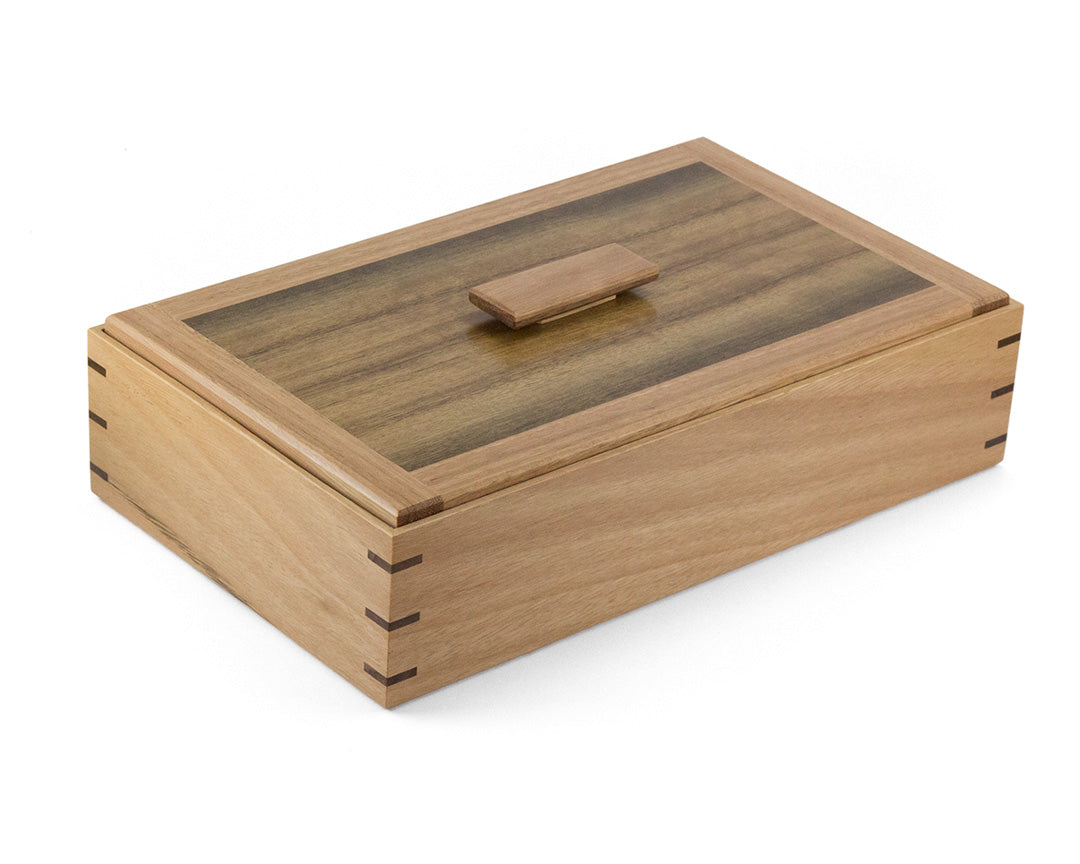 Wooden Keepsake Box handcrafted from Australian Blackbutt & Queensland Walnut