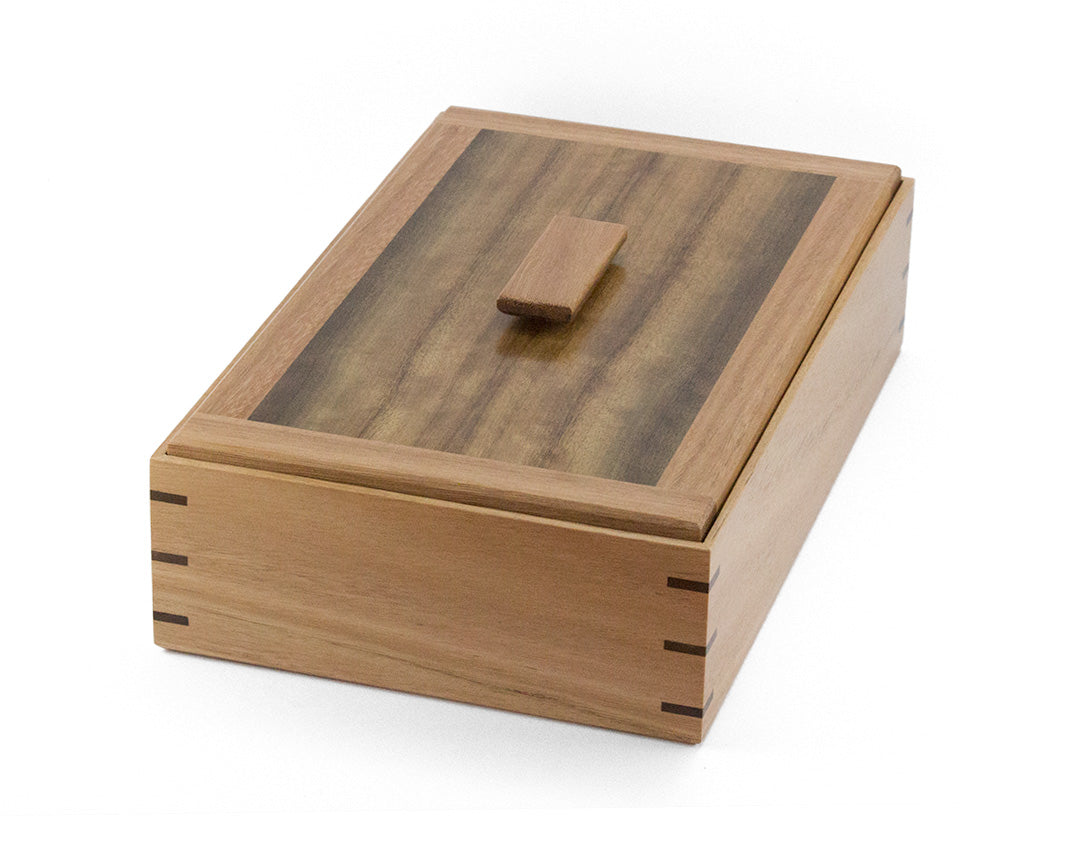 Wooden Keepsake Box handcrafted from Australian Blackbutt & Queensland Walnut