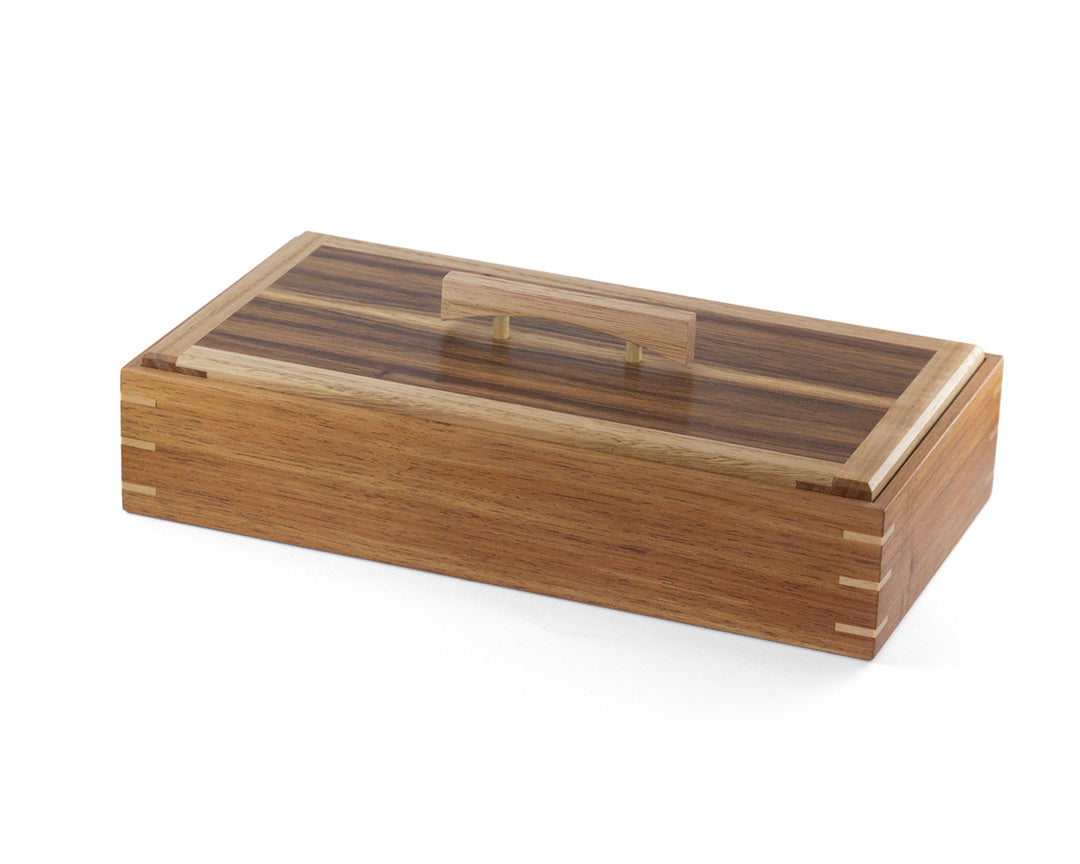 Wooden Keepsake Box handcrafted from Tasmanian Blackwood & Queensland Walnut