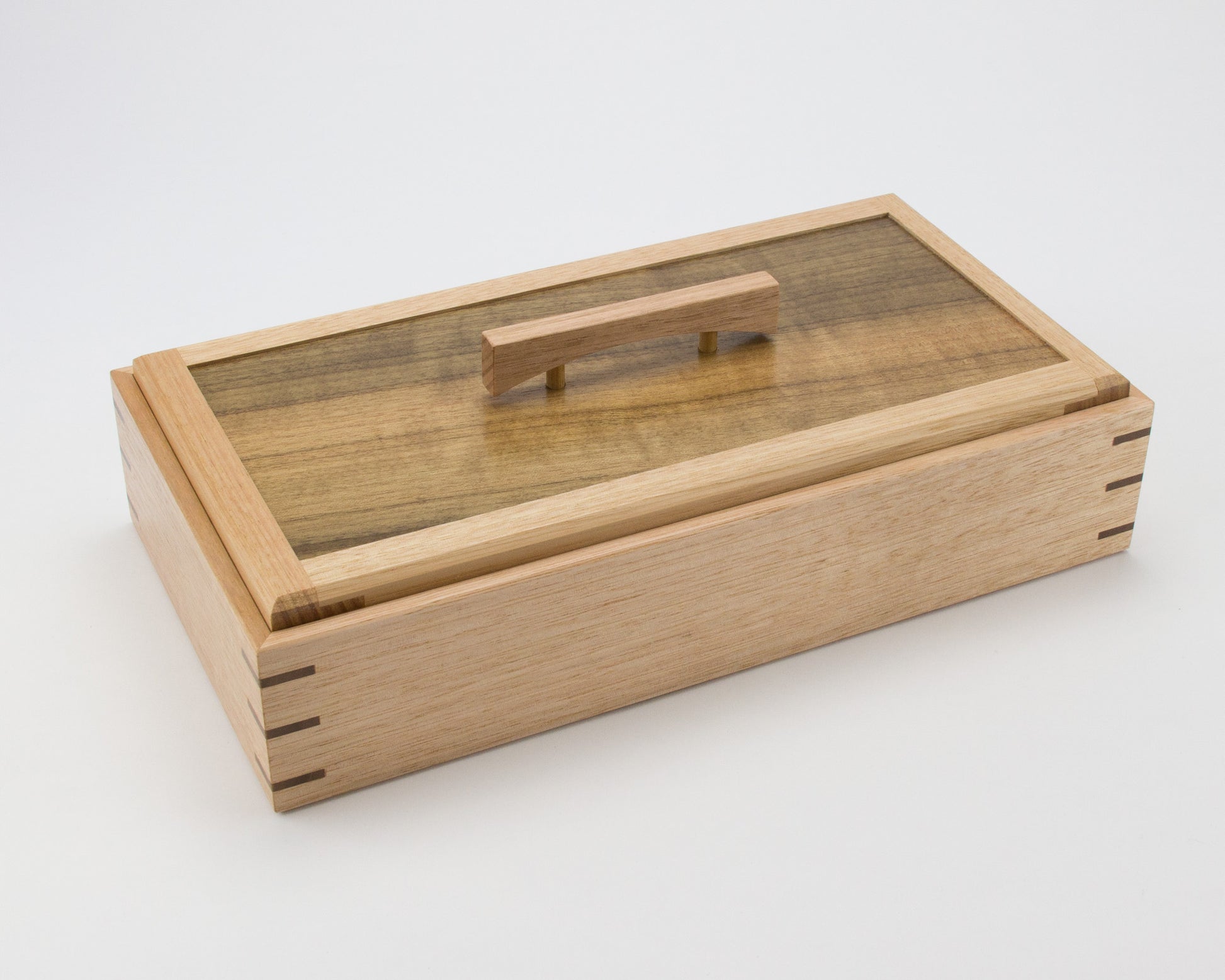 Wooden Keepsake Box handcrafted from Tasmanian Oak & Queensland Walnut