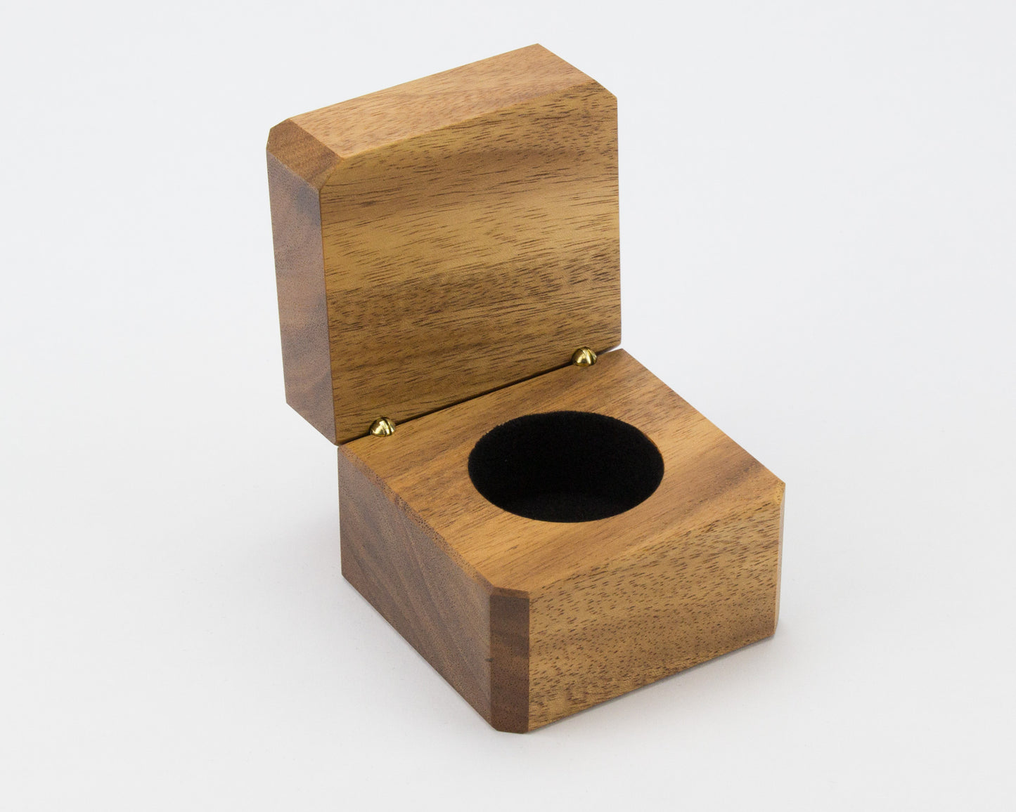 The Elegance wooden ring box handcrafted from Blackwood timber