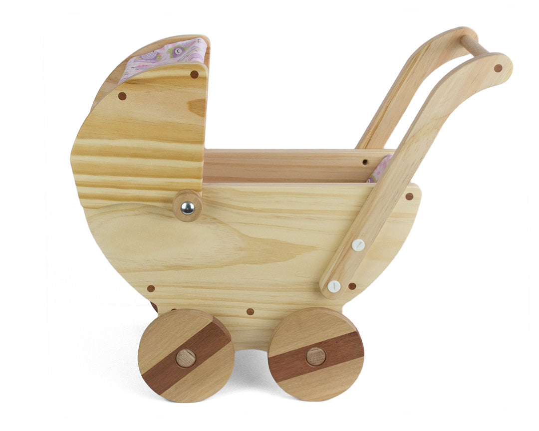 Wooden toy stroller