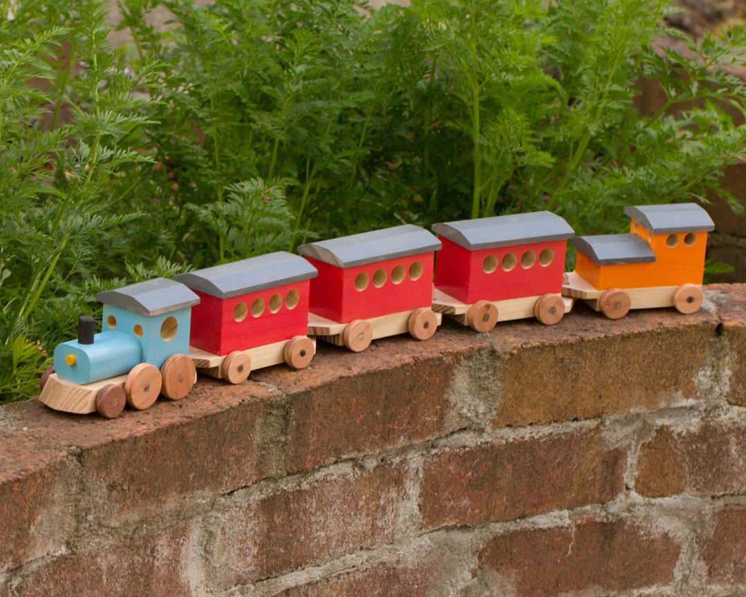 Handcrafted Wooden Toy Passenger Train