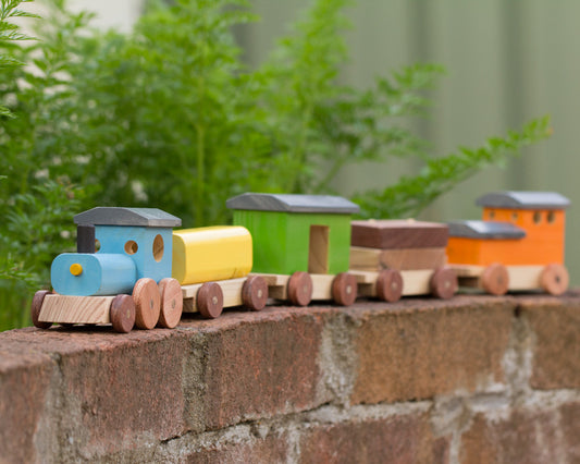 Handcrafted Wooden Toy Freight Train